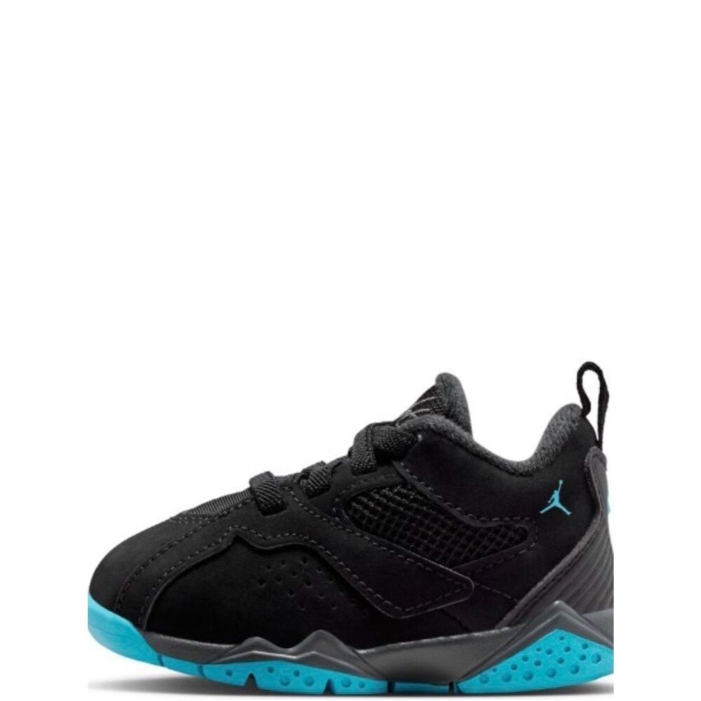 🆕 Jordan Kids' Black and Teal Low-Top Sneakers Youth Boys 8c